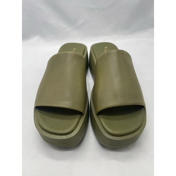 Anthropologie Platform Slide Sandals in Green Size 39/8.5 - Picture 6 of 12